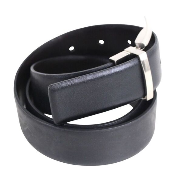 Calvin Klein BLACK BROWN REAL LEATHER 1 1/4"Wd REVERS CASUAL DRESS BELT 34 (t23 - Picture 9 of 16